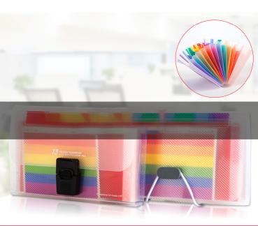 Großhandel B2B Regenbogen Mehrfach Sortiermappen Tasche